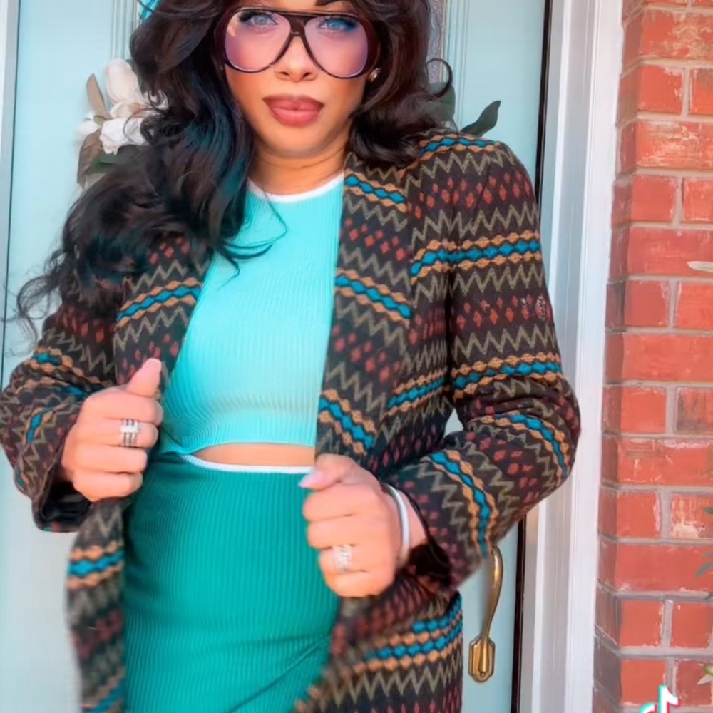Multicolor Patterned Women's Jacket-IM